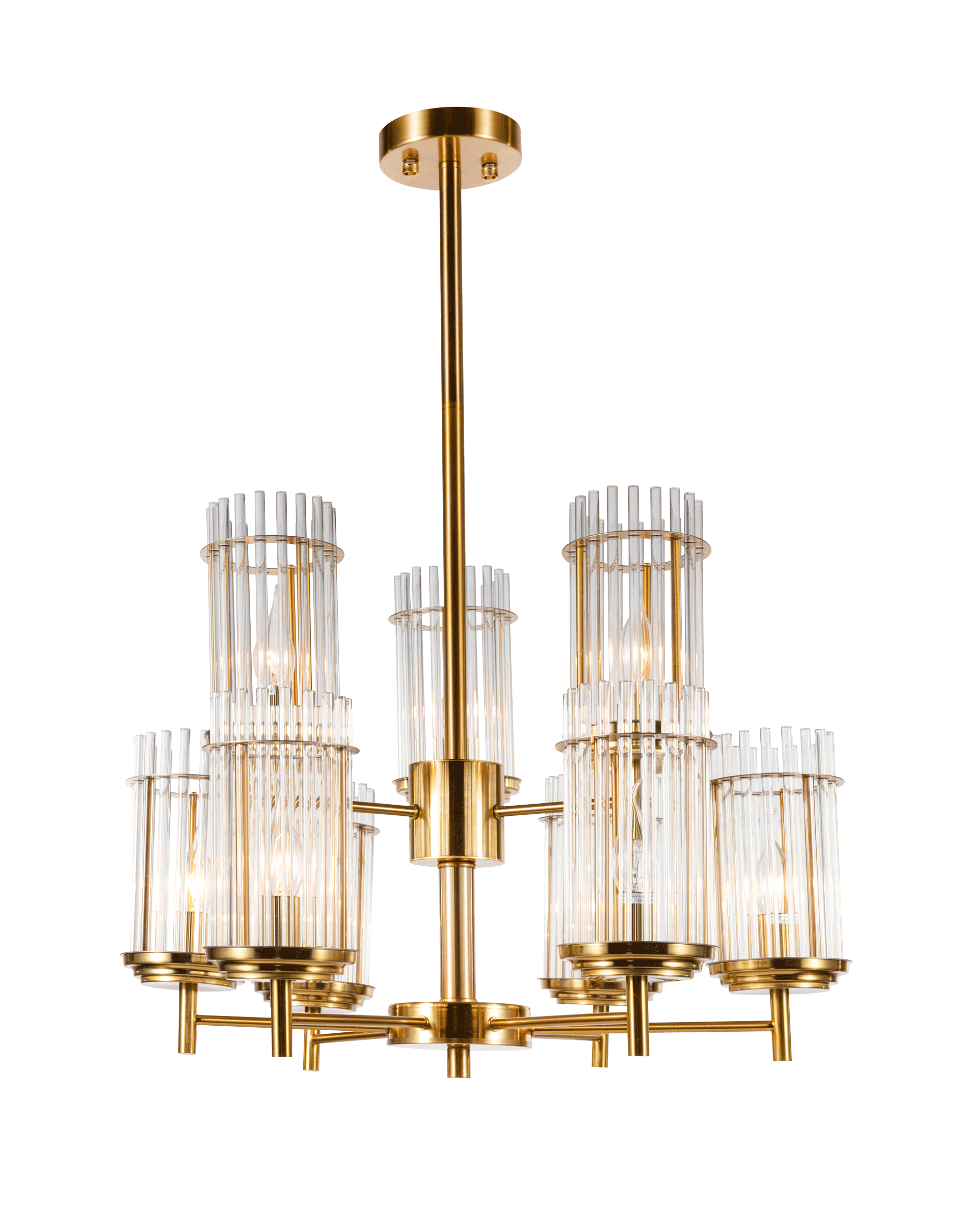 Люстра  650*460-800, 9*E14, 40W NewRgy Модерн 9234P/6+3 PT BRS, PT BRS