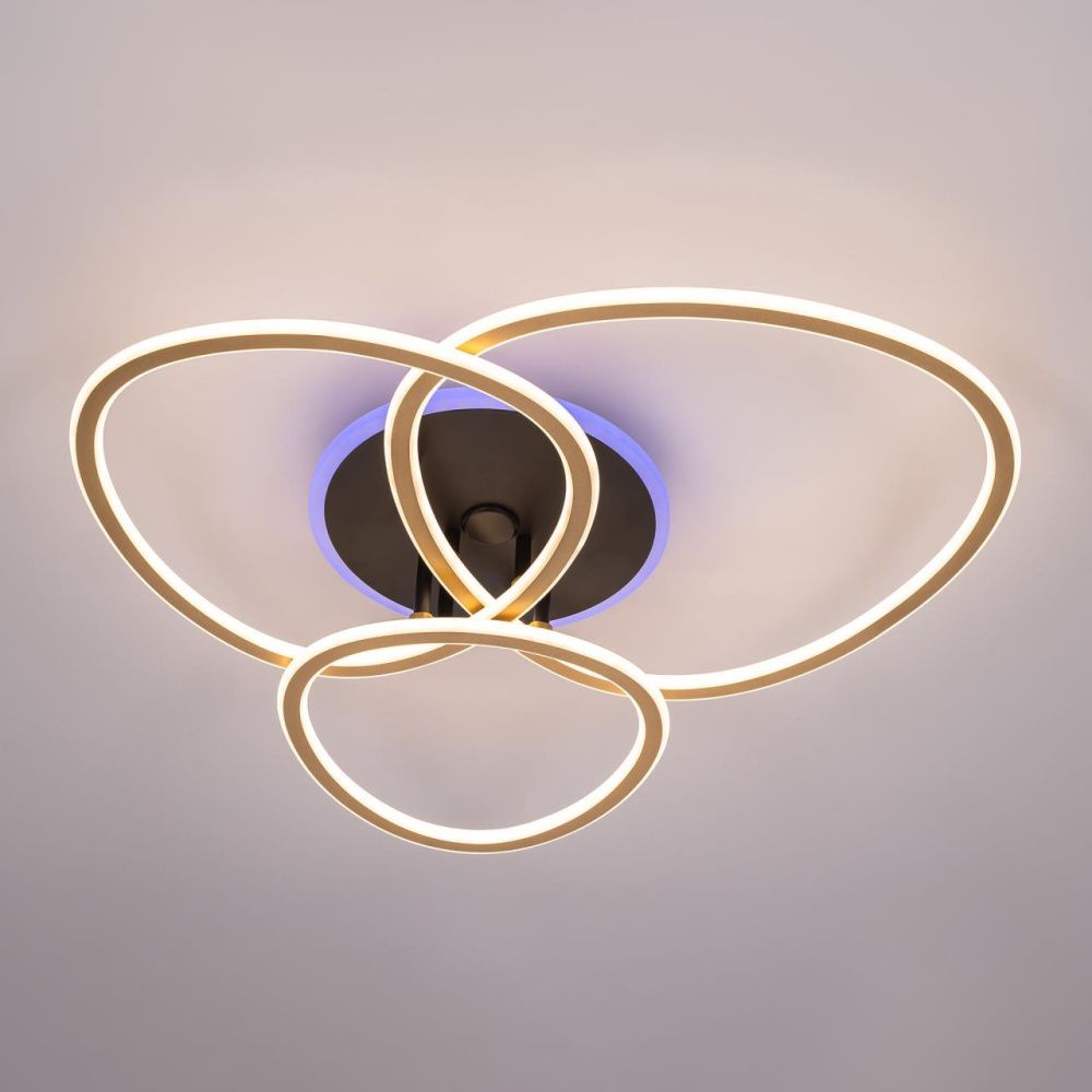 Люстра 51 см, 130W, 3000-5500К, 9000Lm, 24 м2 Citilux TRIO Черный+Золото CL215B132 с пультом