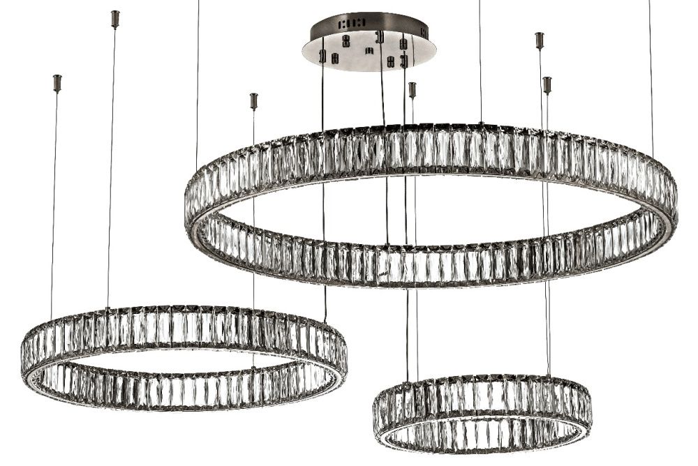 Люстра подвесная ** см, Led лента*LED*152W, 3200/6000K, Dio D`arte Caneva Caneva L 1.5.80+60+40.100 N, Никель