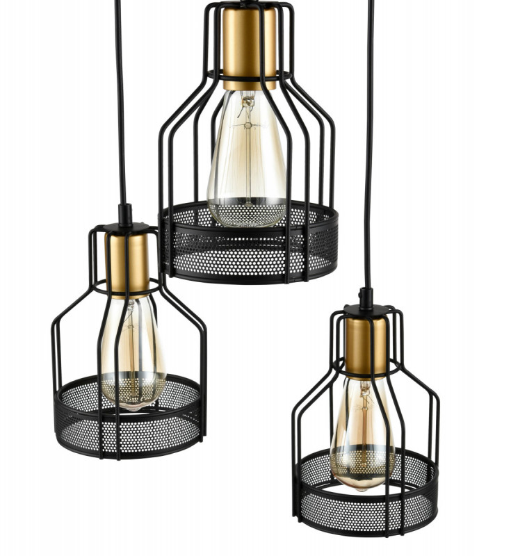 Подвесной светильник  41*166 см, 3*E27 черный, золото Vele Luce Abbis VL6262P03