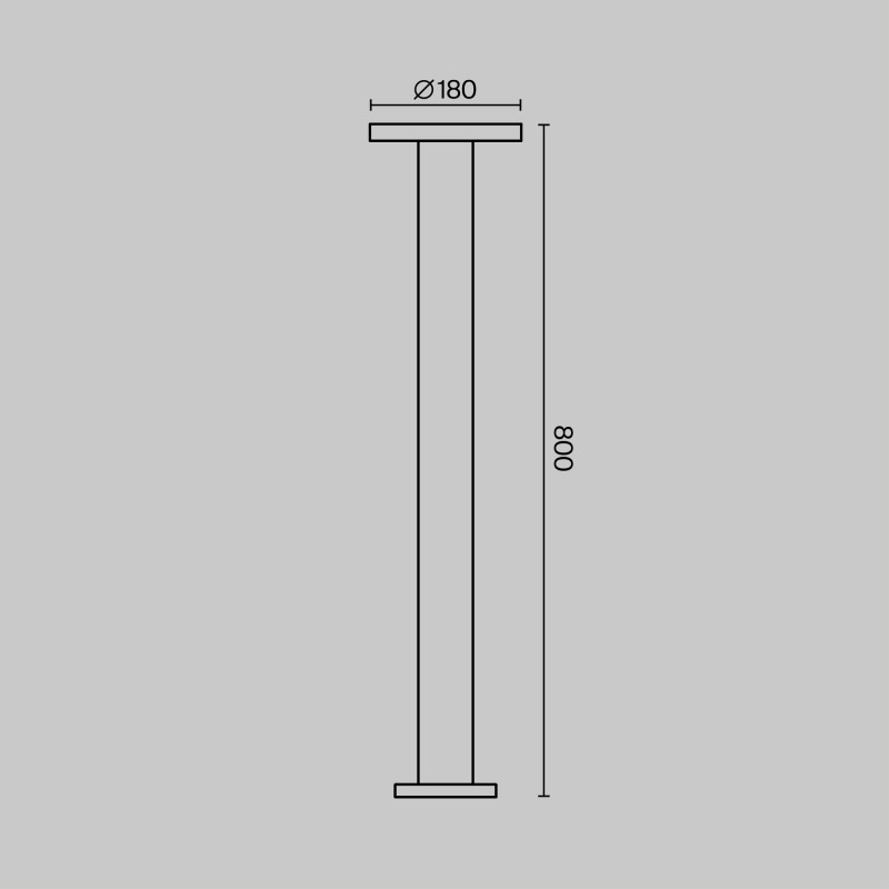 Светодиодный светильник 80 см, 12W, 3000K, Maytoni Wald O420FL-L12GF1, графит