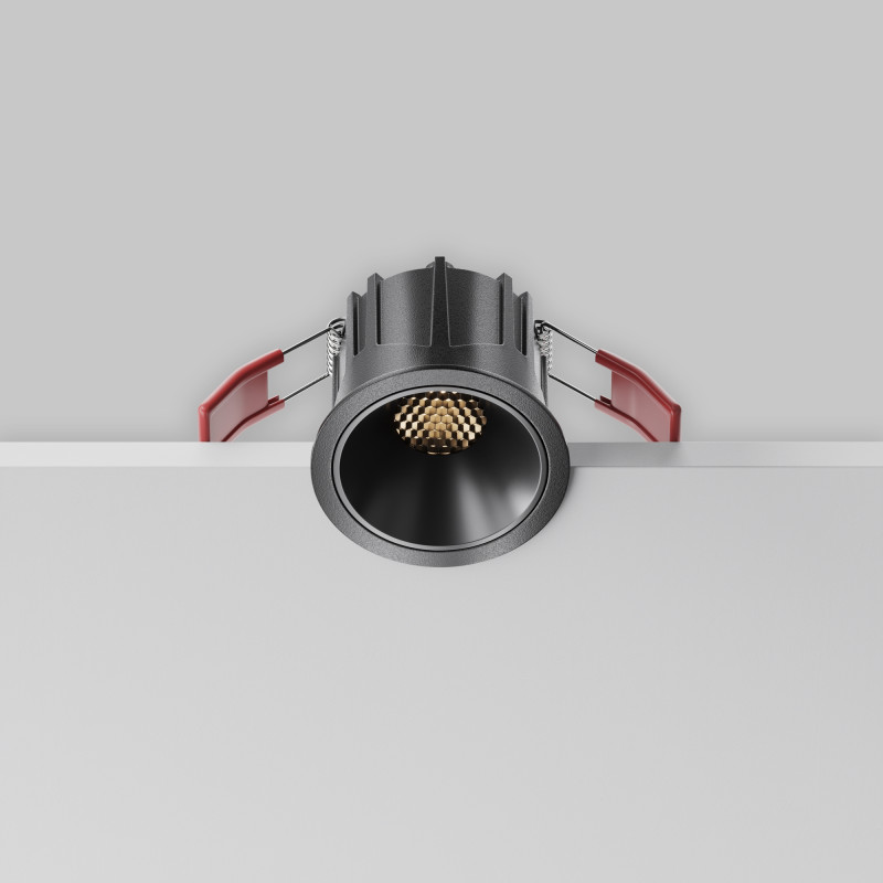 Встраиваемый светильник 6,5*6,5*5,2 см,  LED, 10W, 3000К, Maytoni Technical Alfa LED DL043-01-10W3K-RD-B-1 черный