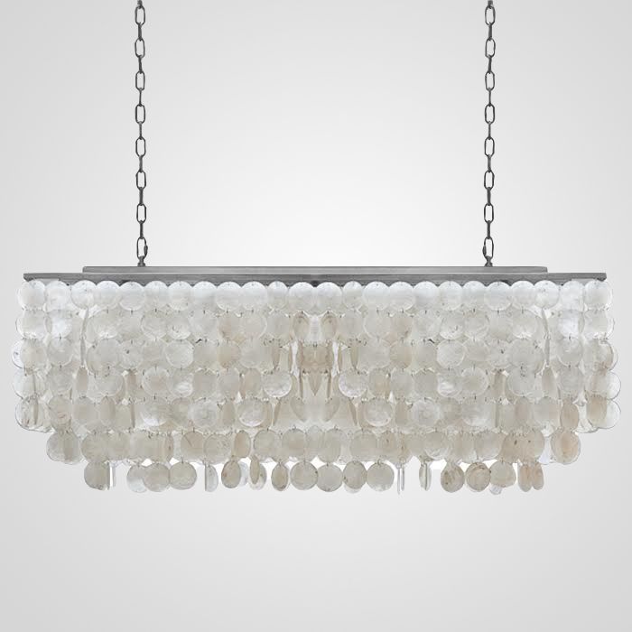 Подвесная люстра rectangle SHELL Chandelier 2 cascades 100*36*36 см, 6*E27*60W, ImperiumLoft 40.1836, Хром