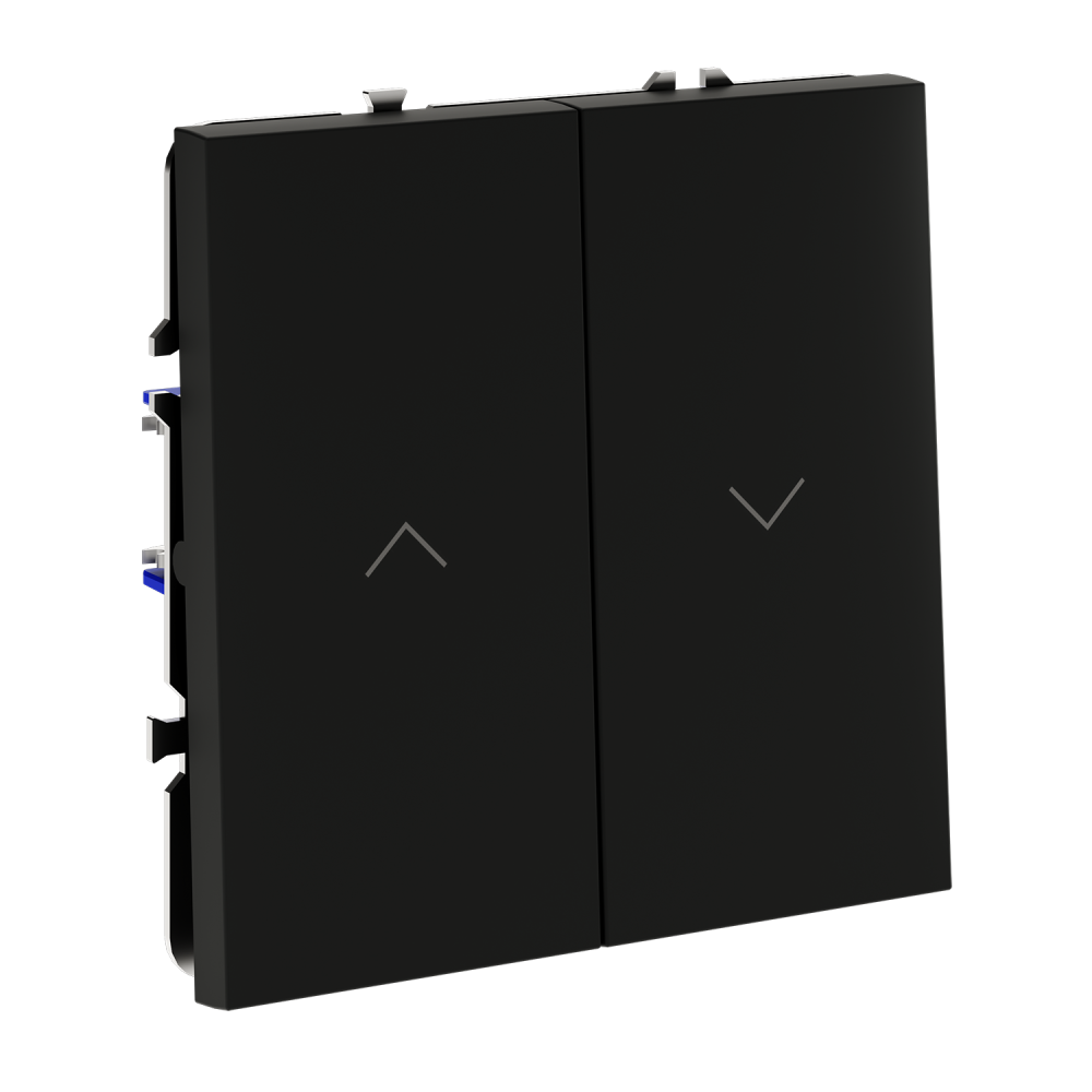 Выключатель встраиваемый для жалюзи 10А, черный матовый Voltum S70 VLS020708, Пластик Soft touch