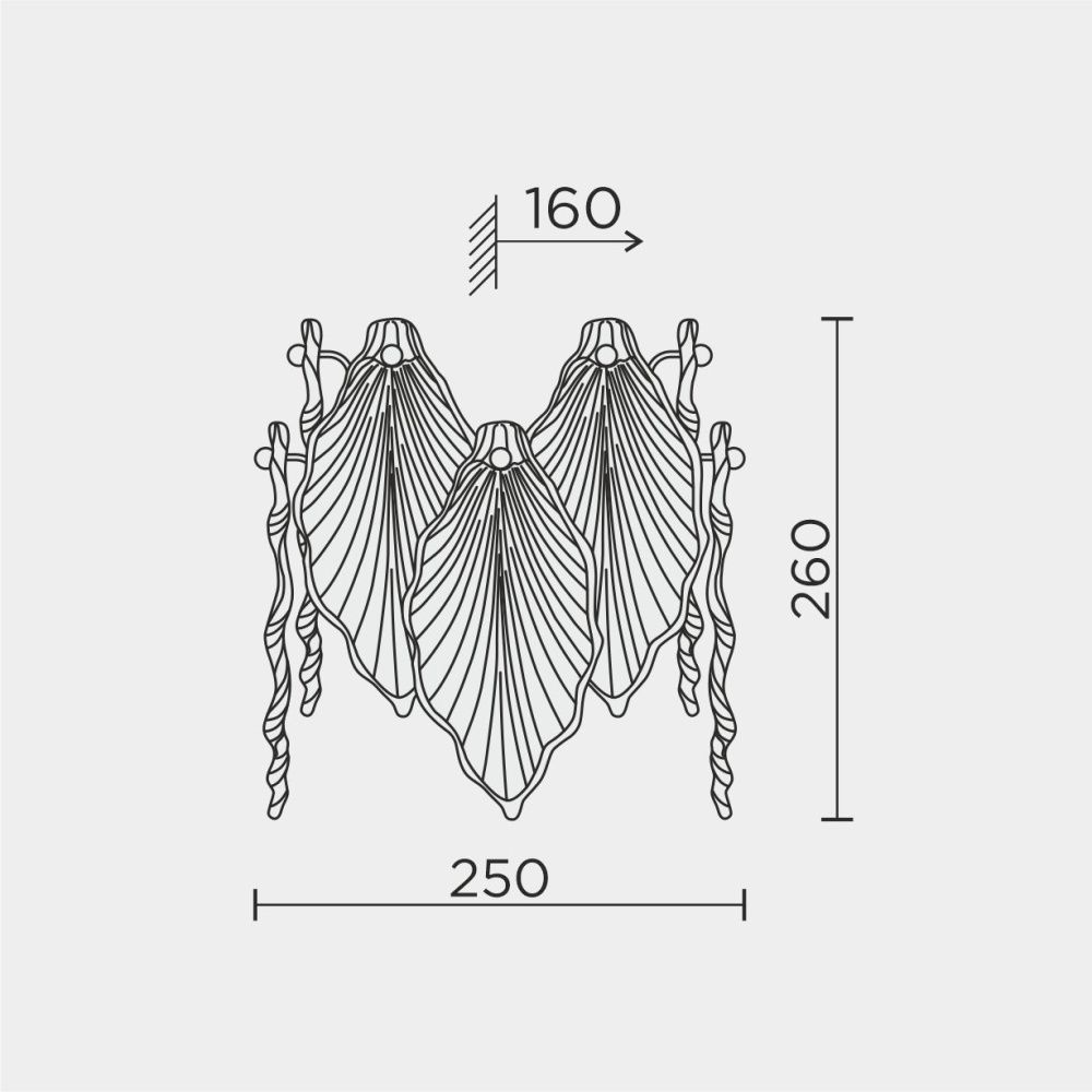 Бра 25*16*-26 см, 2*Е14*40W, Modelux  ML.2293.330 GD, Золото