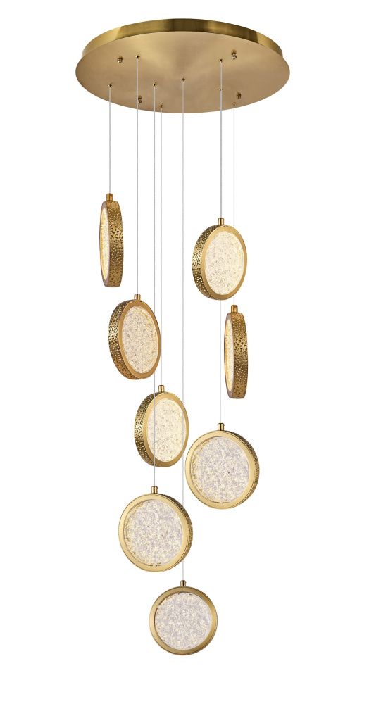 Люстра Ø400 x H2000, мм, 48W 4000K, BRASS(Латунь) NewRgy D2061-DW-8 BRASS