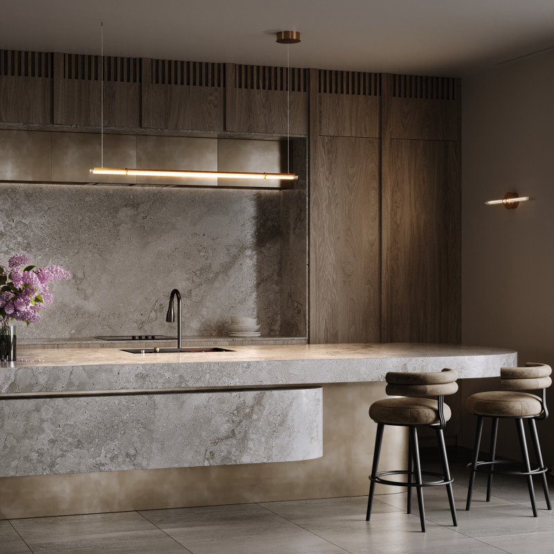 Бра 60*9*14 см, LED, 12W, 3000К, Maytoni Plume MOD340WL-L10BS3K латунный