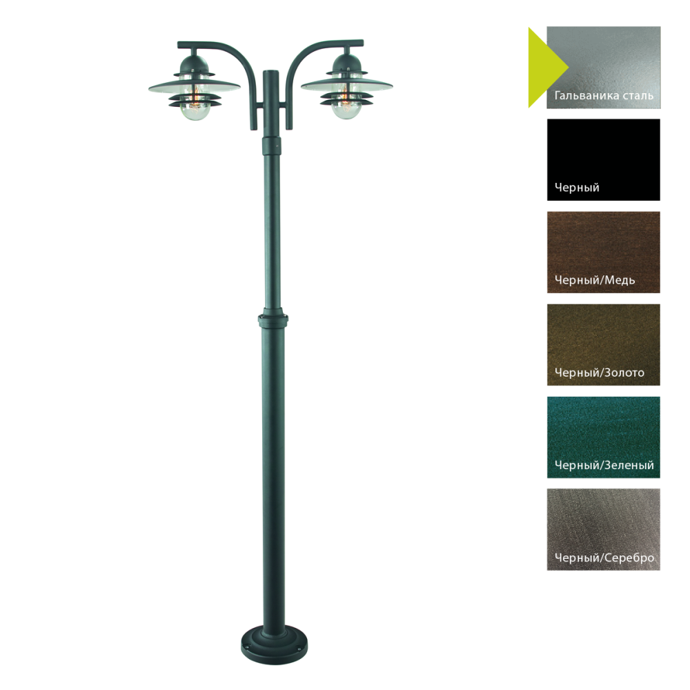 Фонарный столб 29*78*170-239 см, E27*9W, Natural Concepts Norlys Oslo QZ-BRECKEN-2P-AB-ABG, GA (Гальваника сталь)