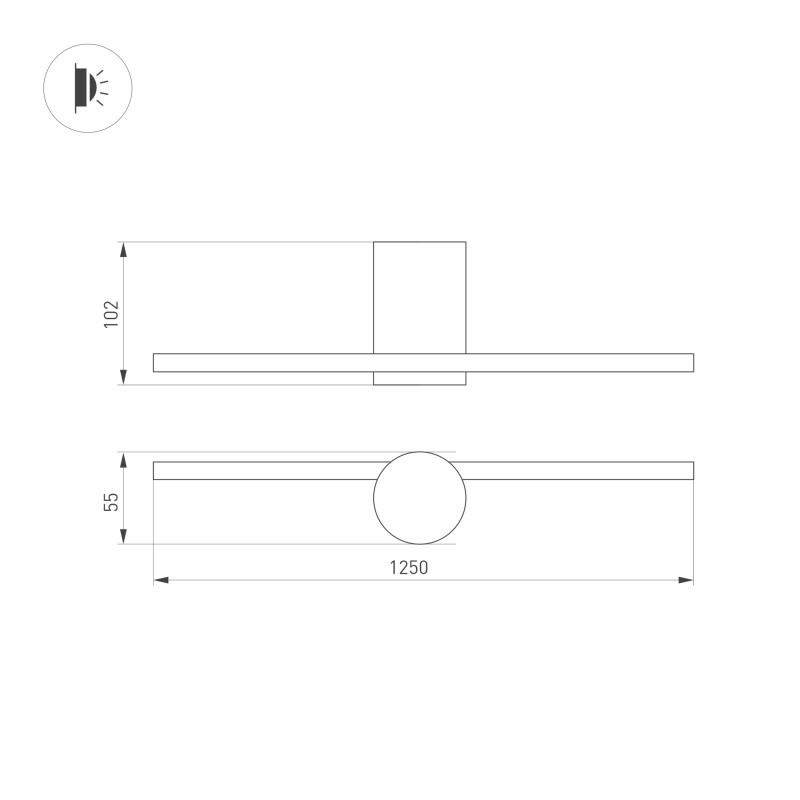 Бра Arlight 036931 125*5,5*10,2 см, 12W, белый (теплый)K,