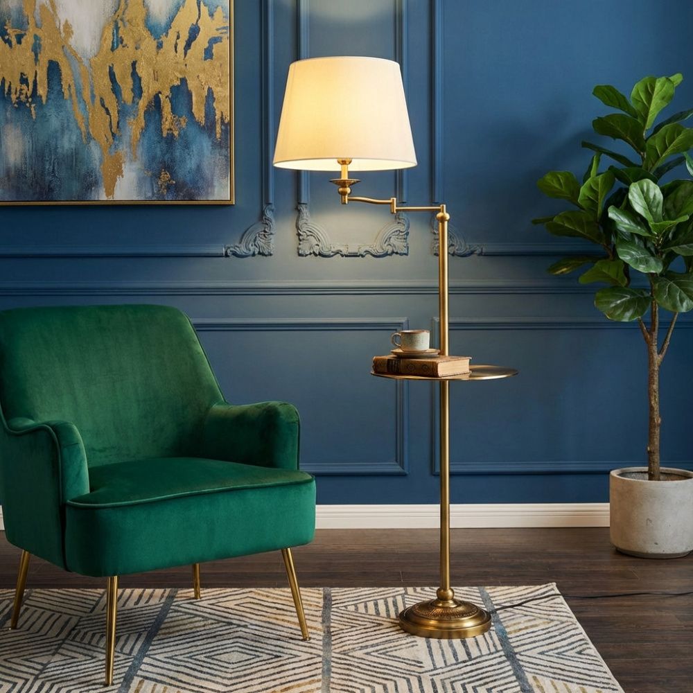 Торшер *25,5*154 см, Е27*60W, Modelux  MD.8024.01FL, Латунь