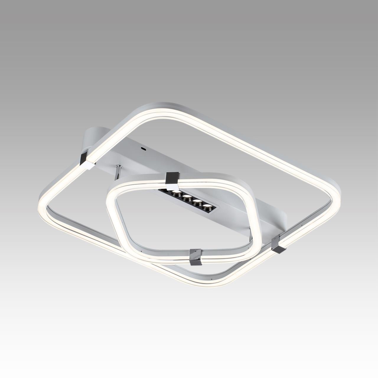Потолочный светильник 50,5*52*12 см, LED 2*64W, 2800-4050-5900 К, Sonex Trecky 7665/64LS, белый