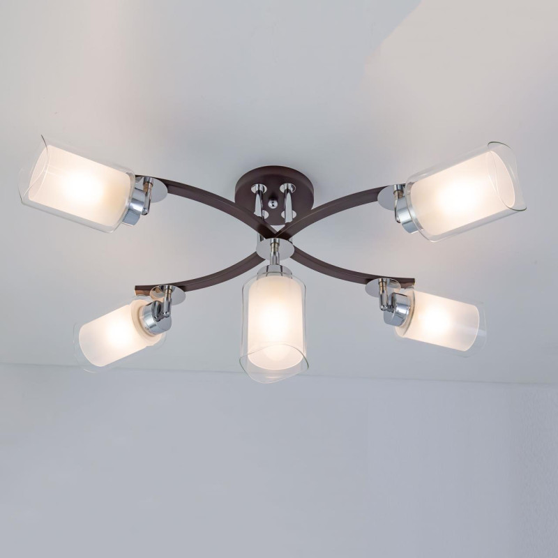 Люстра потолочная Citilux Фортуна CL156152 Венге\Хром 47*36*35