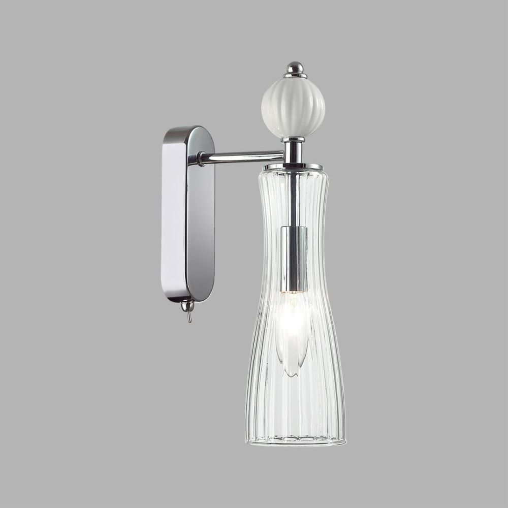 Бра *8,5*32-32 см, 1*E14*40W, Lumion Emily LUM8268/1W, хром; белый