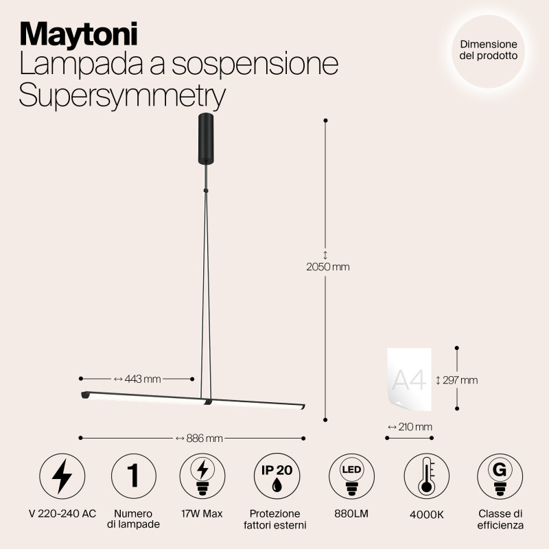 Подвесной светильник Supersymmetry P096PL-L11BK черный 