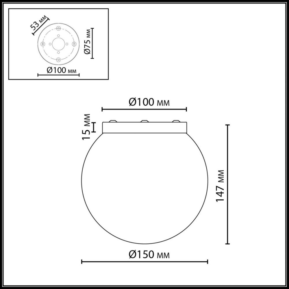 Потолочный светильник *15*15- см, 1*E14*5W, Odeon Light Magia 7109/1C, бронзовый