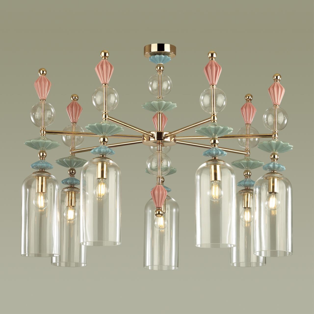 Подвесная люстра диаметр 97 см Odeon Light Bizet 4855/7C Золото