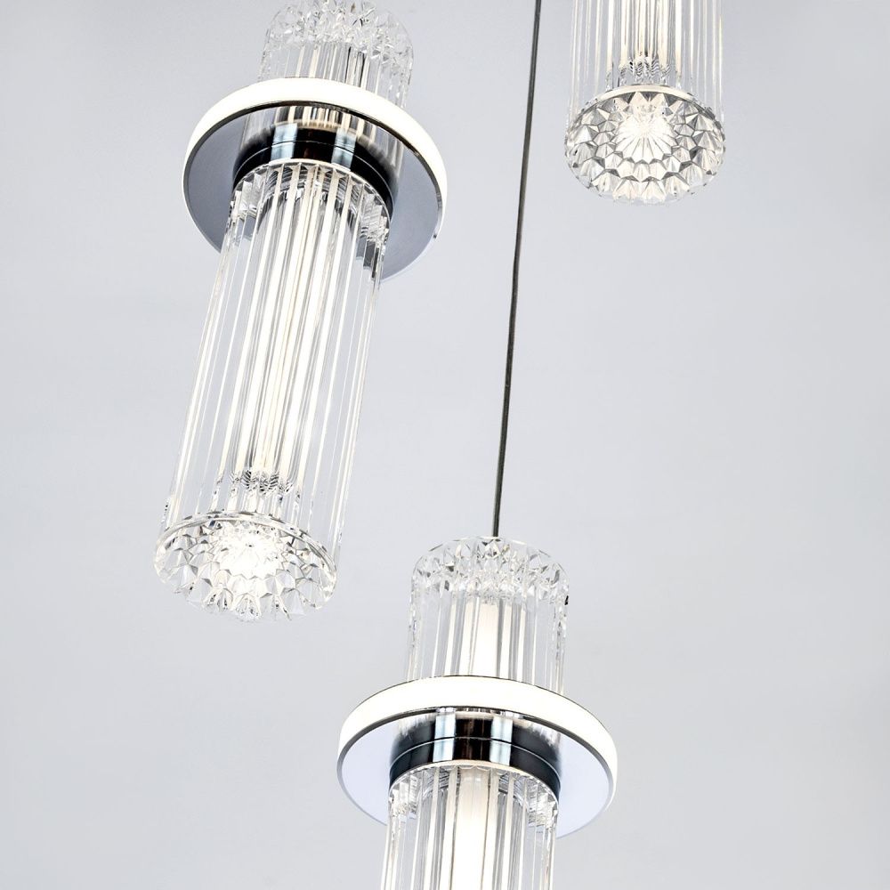 Подвесной светильник 21*21*105 см, LED 35W, 4000K, Хром MODELUX ML.3316.3