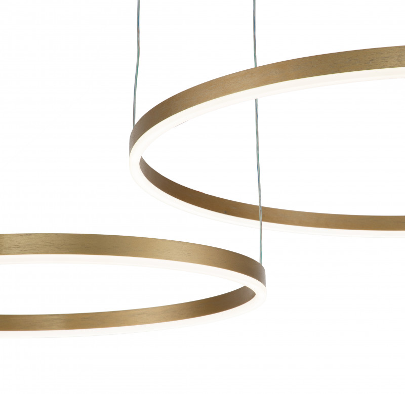 Подвесной светильник 1200*800*140/1240 мм, 2*LED 105W 3000-5700K золото Indigo Galass V000011L, 14001/2P Gold