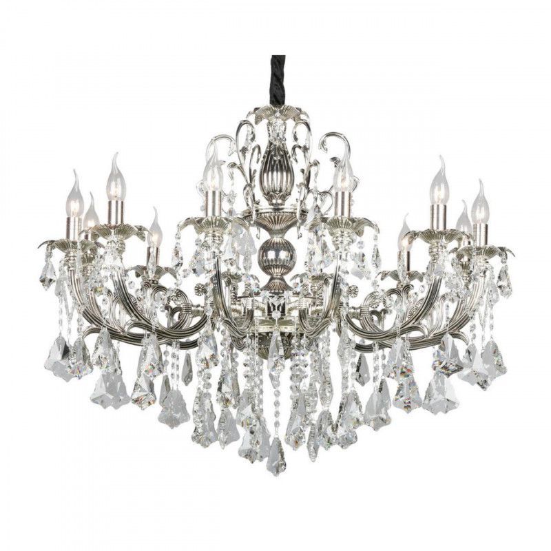 Подвесная люстра 95*105-155 см, 12*E14, 60W, Omnilux Omnilux 777 OML-77713-12, никель