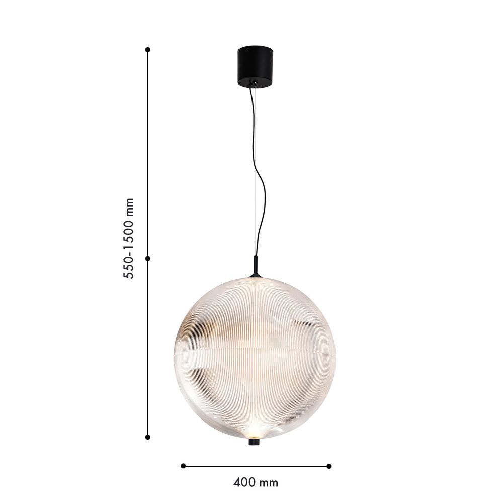 Подвес *40*55-150 см, 1*LED*20W, 3000K, Favourite Planitis 4806-4P, черный