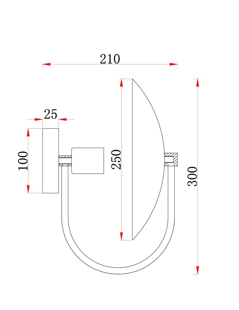 Бра *30*-21 см, 1*E27*60W, Freya Эллипс/Ellipse FR5320WL-01B, Черный