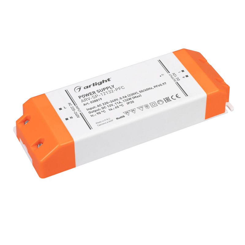 Блок питания для светодиодной ленты Arlight 038819 17,9*6,25*3,06 см.