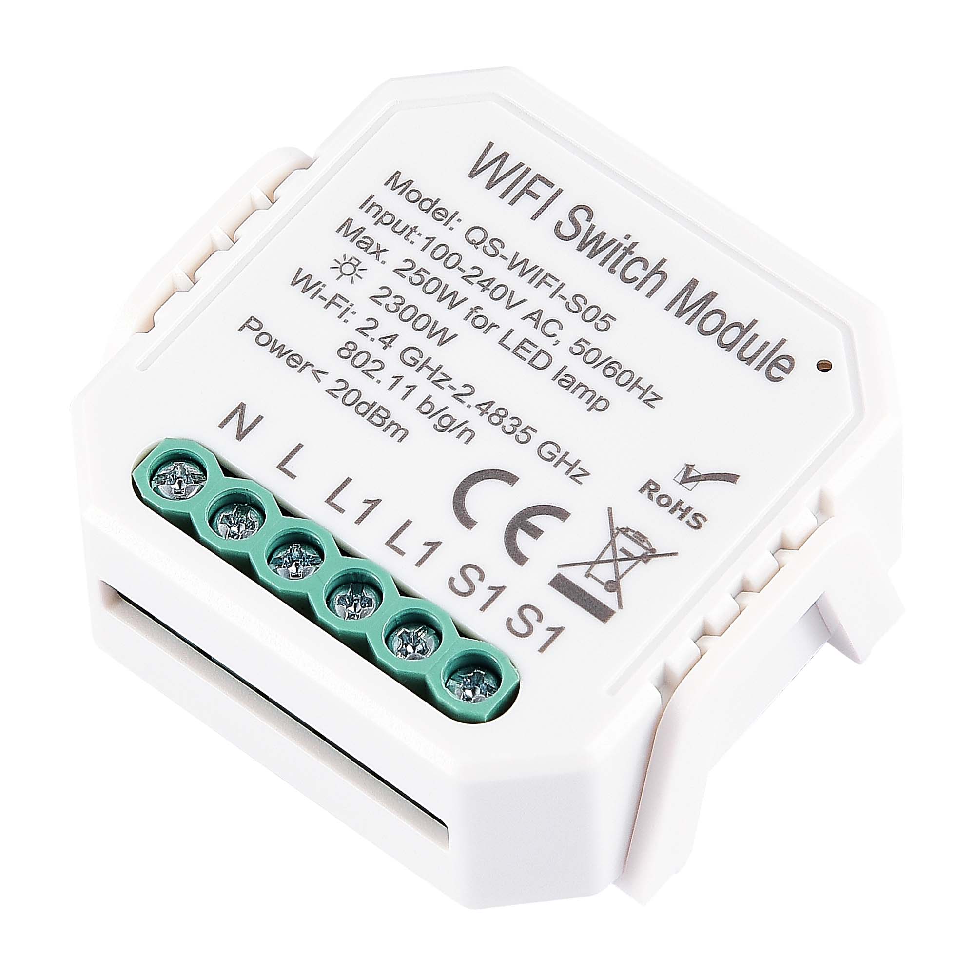 WIFI реле 1 канал, 10A 5*5 см, ST LUCE ST9000 ST9000.500.01C Белый