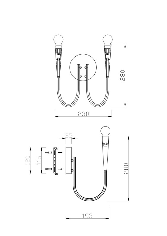 Бра 29 см, Freya Branches FR5253WL-02N, никель