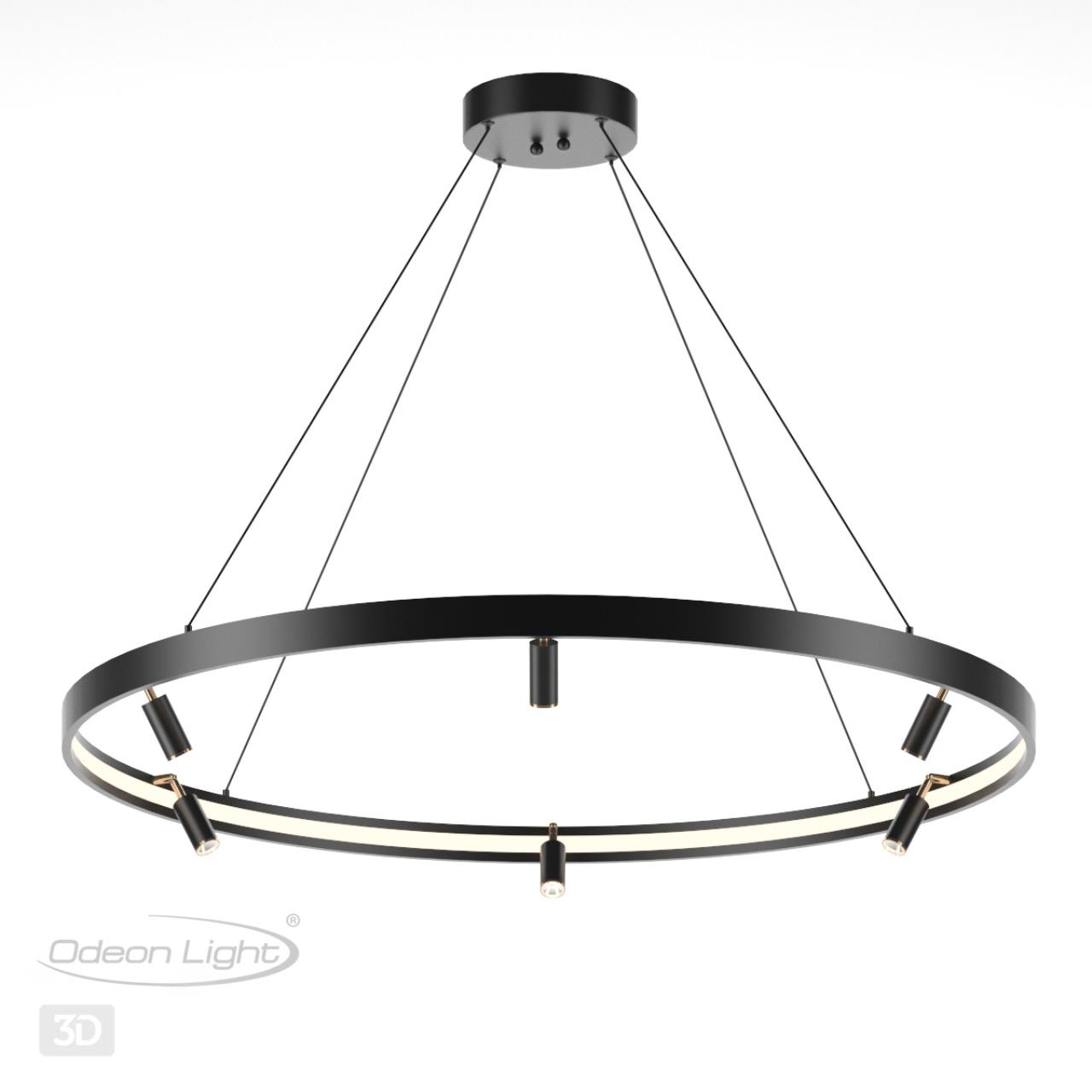 Светильник светодиодный диаметр 100 см, 66W LED, 3000-4000-6000K, Odeon Light HIGHTECH 4317/93L, черный