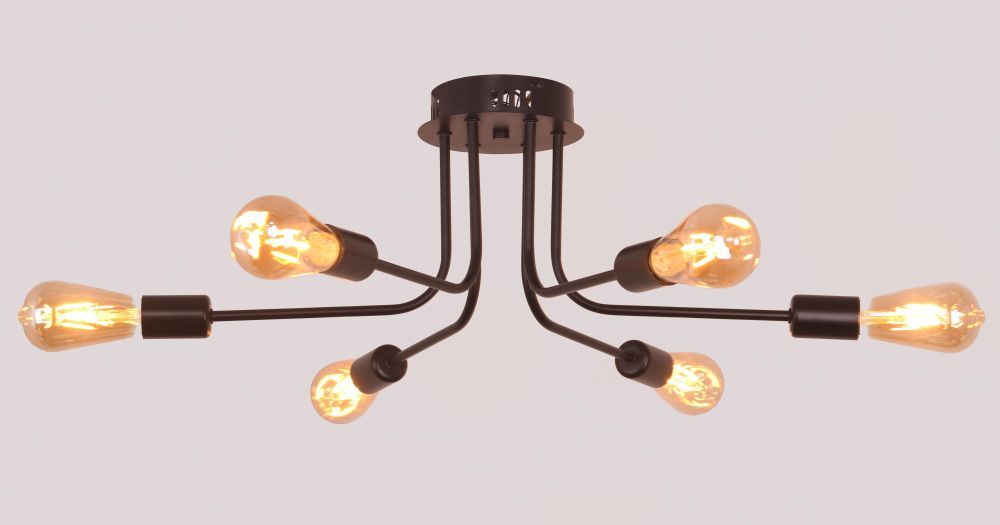 Люстра Ø660 x H200, мм, 6*40W (240W), BK (Черный) NewRgy PD-LED-LINE4-R001-E27*6 BK
