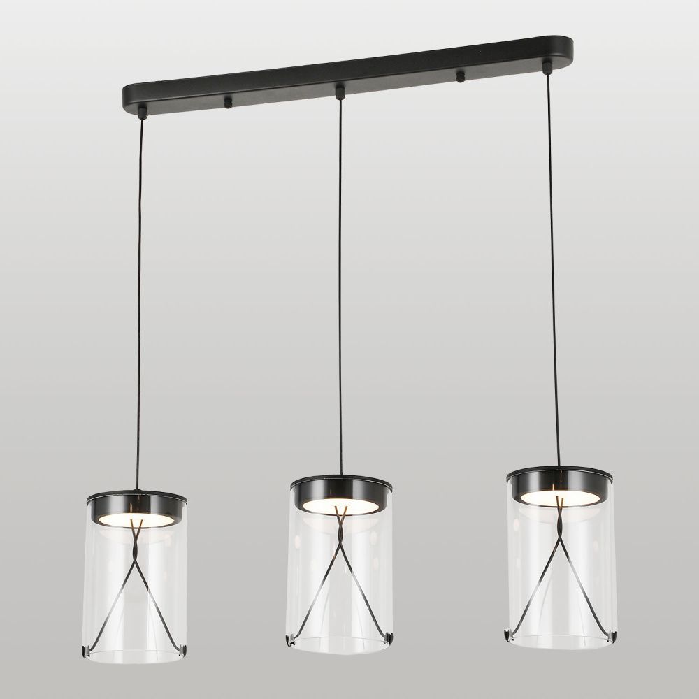 Подвесной светильник *65*35-120 см, 3*LED*5W, 3000K, Lussole Smith LSP-7474, черный