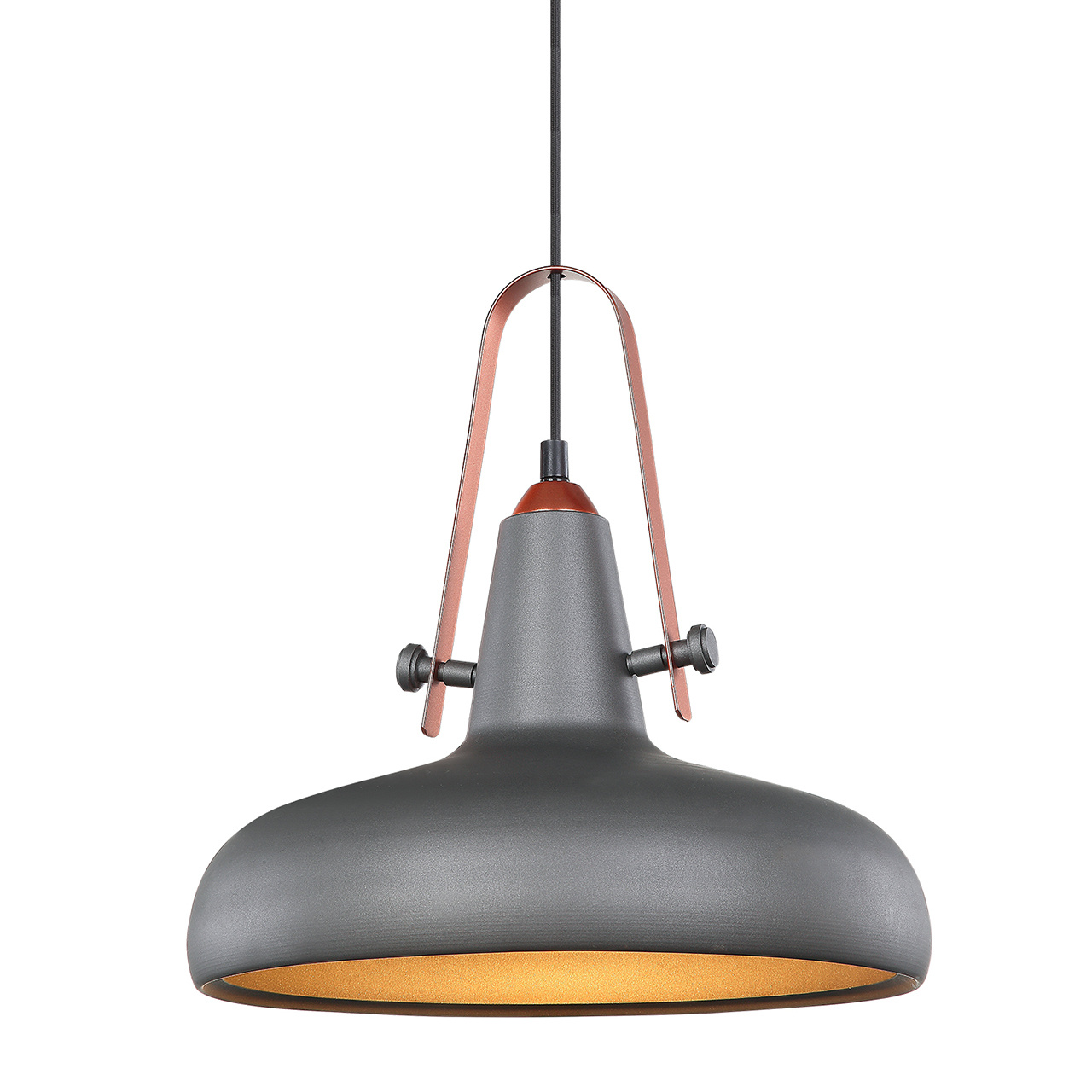 Подвесной светильник Lussole Loft GRLSP-9814, диаметр 32 см, серый