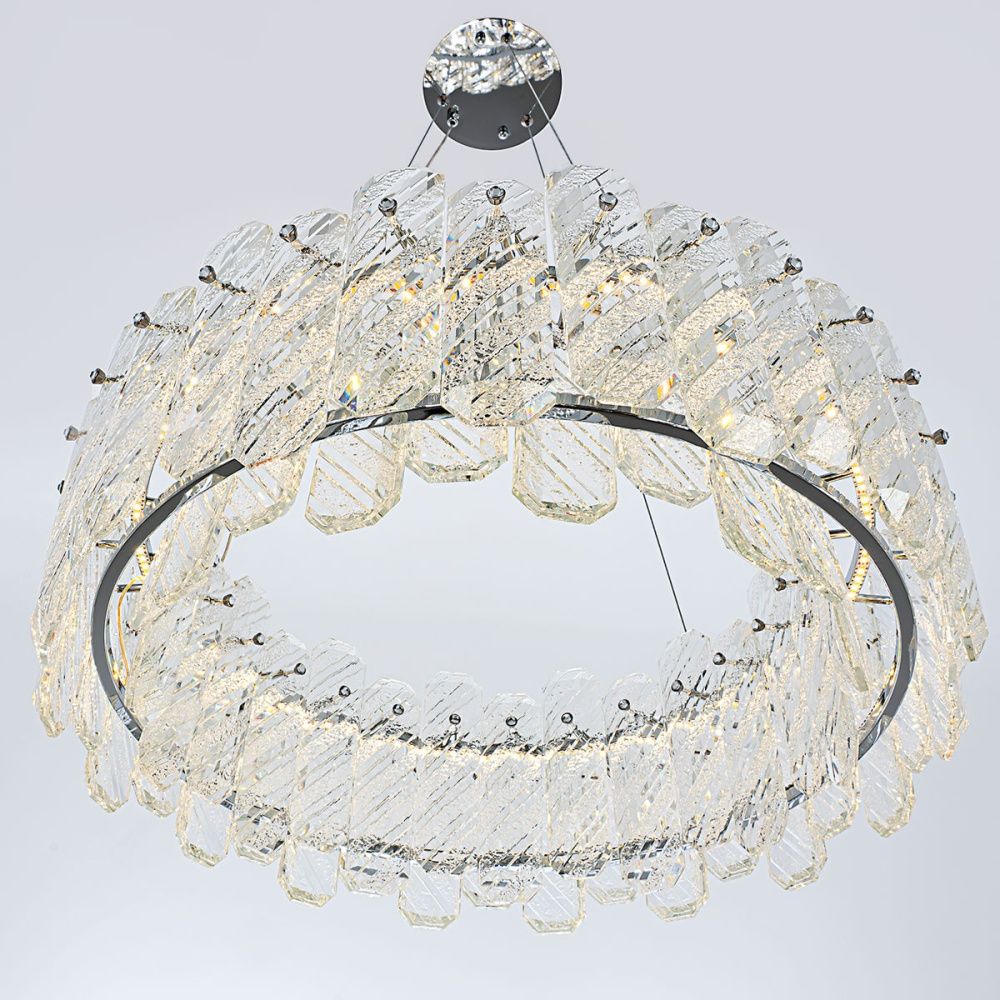 Подвесная люстра 60 см, 67W, 3000-6000K, MODELUX ML.350.600 CR, хром