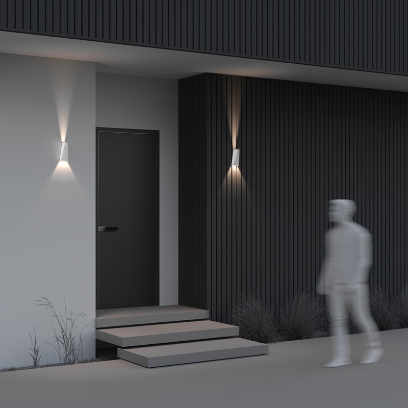 Уличный настенный светодиодный светильник Maytoni Times Square O580WL-L6W белый