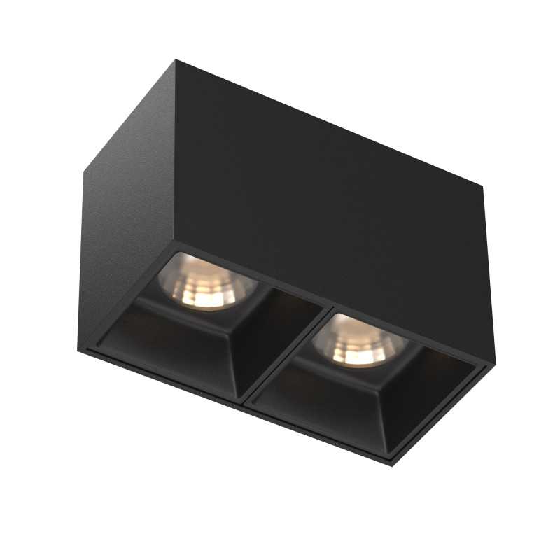 Потолочный светильник 14,5*7,5*9,5 см, LED*24W, 3000 К, Alfa LED C065CL-02-L12W3K-B Maytoni Ceiling & Wall, Черный