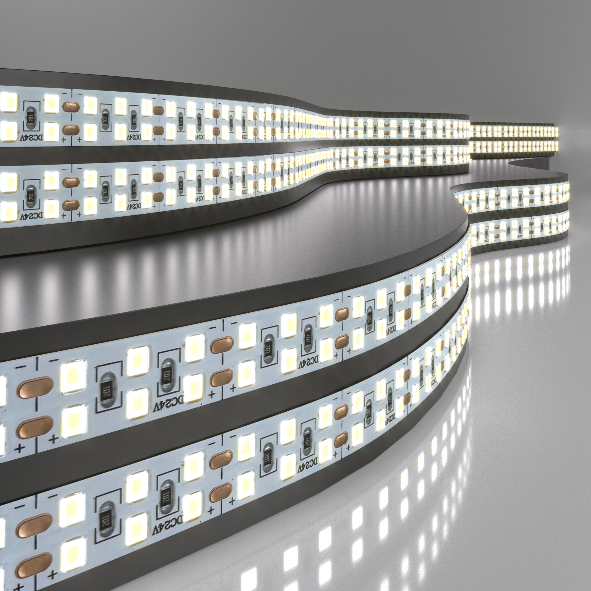Лента светодиодная 240LED 18W IP20 двухрядная 6500К холодный белый 2835 24V 240Led 18W IP20 Elektrostandard, цена за метр