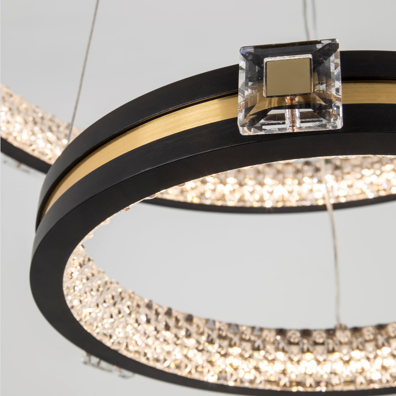 Подвесной светильник 52*52*140 см, LED 75W, 3000 / 6000K, Черный, Латунь LED4U L77084-2