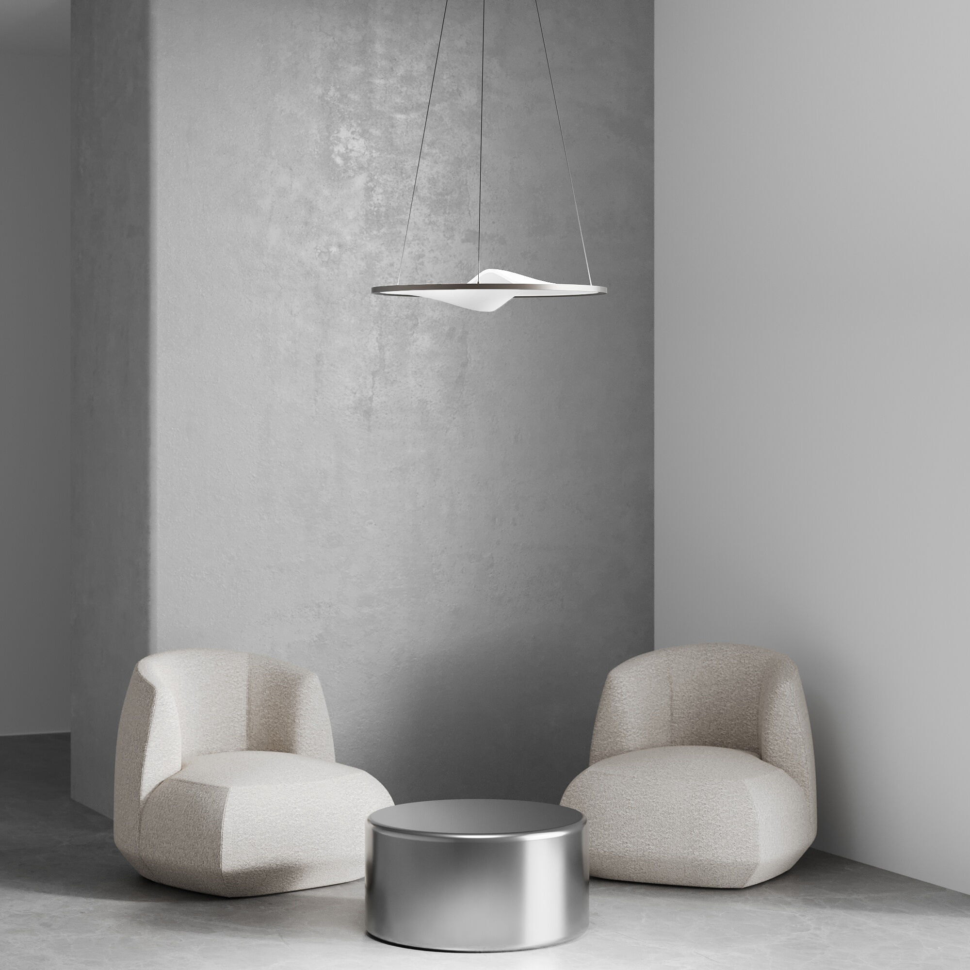 Подвесной светильник 59,5*59,5*150 см, LED*30W, 4000K, Eurosvet Occhio 40027/1 LED, серый;черный, a069309