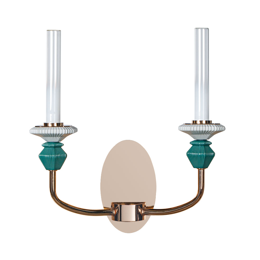 Бра 36*17*28 см, 1*LED, 4W, 3000K Divinare Capello 4947/01 AP-2, Золото Белый Зеленый