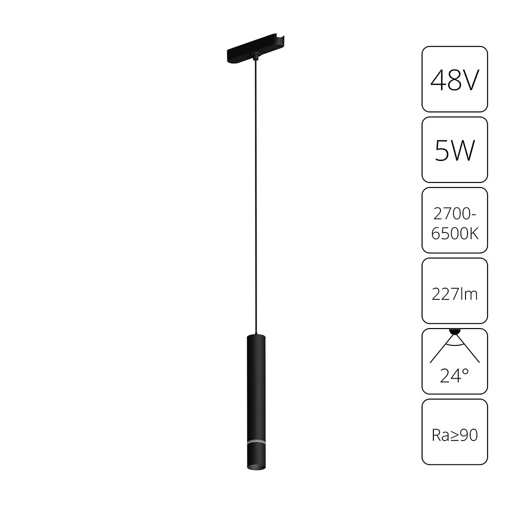 Трековый магнитный светильник 4 см, 5W, 2700-6500K, Arte Lamp Rapid A2959PL-1BK, черный
