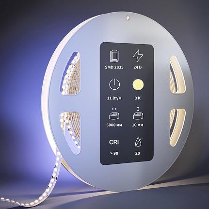 Светодиодная лента Ultra 24В 2835 9,6Вт/м 3000К 50м IP20 201047 Maytoni  Led Strip, цена за метр, отгружается по  50 м