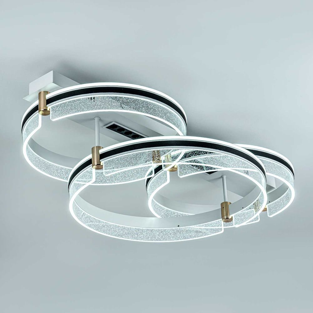 Потолочный светильник 88*50*21- см, *LED*177W, 3000-6000K, MODELIGHT  MDL.1058.880CL WH, Черный, Золото, Белый