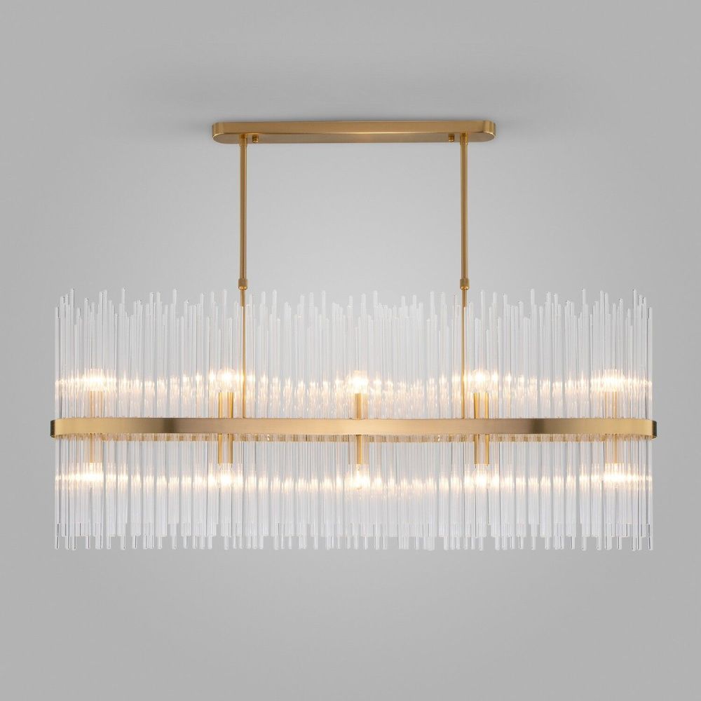 Подвесной светильник 120*17*66-94 см, 10*E14*60W, Bogate's Allure 486/10, латунь, a070624