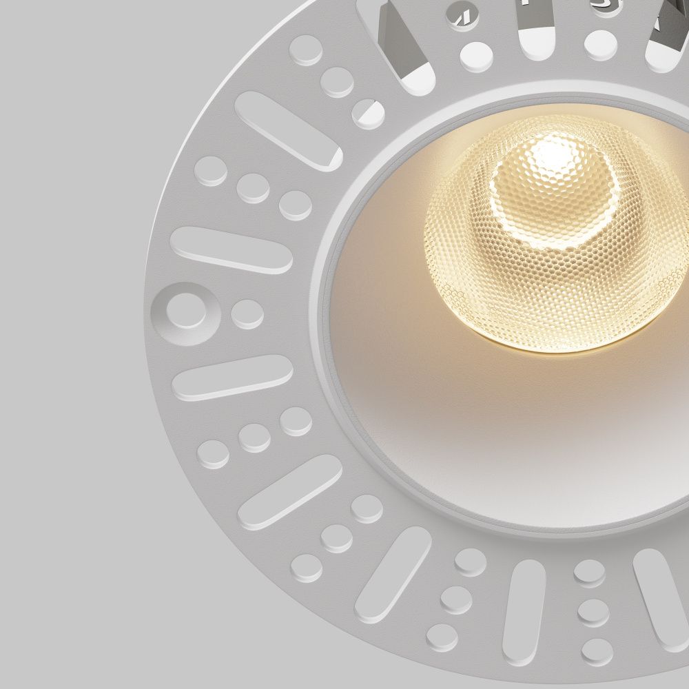 Встраиваемый светильник 9*8 см, вр 6 см, *LED*9W, 3000K, Maytoni Dip DL124-10W-3K-TRS-W, Белый