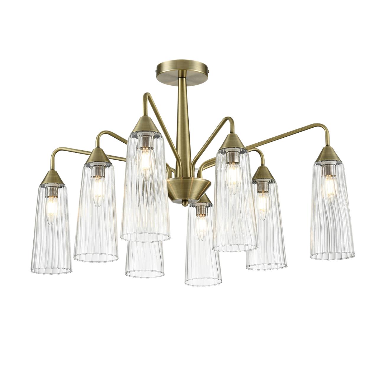 Люстра потолочная 73*45 см, 8*E14 Lumion DOLIANA 6584/8C бронза, прозрачный