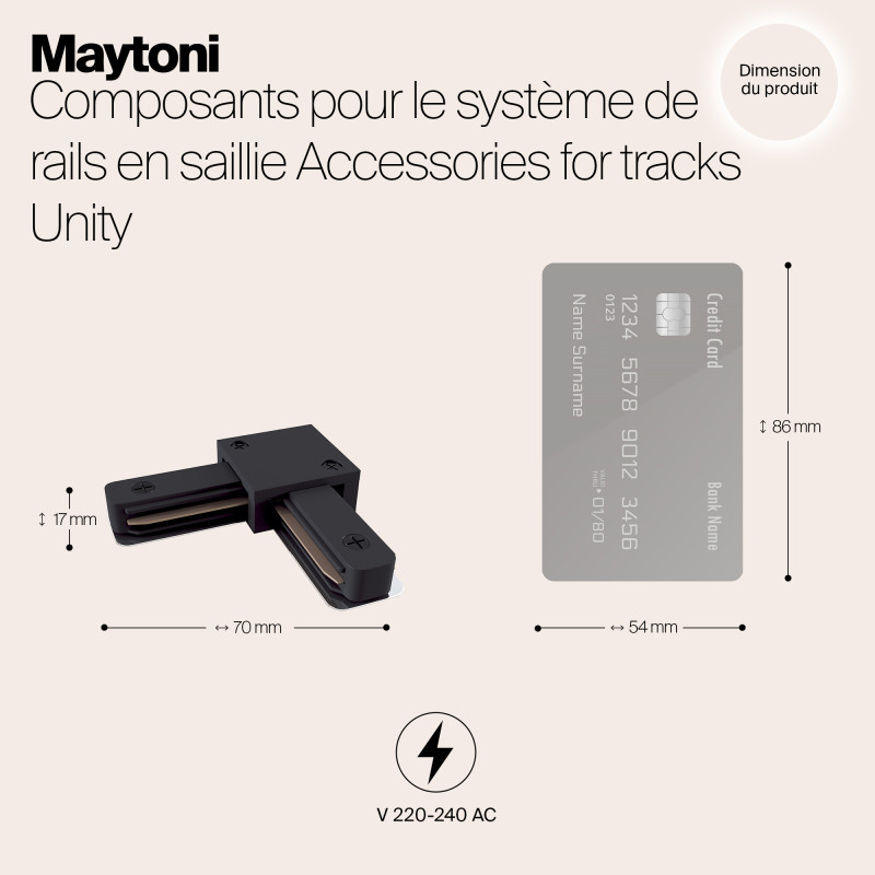 Коннектор L-образный Maytoni Track TRA001CL-11B, черный