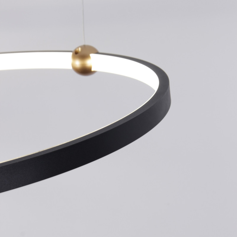 Подвесная люстра 122*50*200 см, 70W, Favourite TORNADO 4569-4P матовый черный, матовое золото, белый акрил