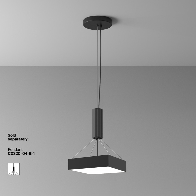 Накладной светильник 30*30*6 см, LED, 36W, 4000К, Maytoni Technical Zon C032CL-36W4K-SQ-B черный