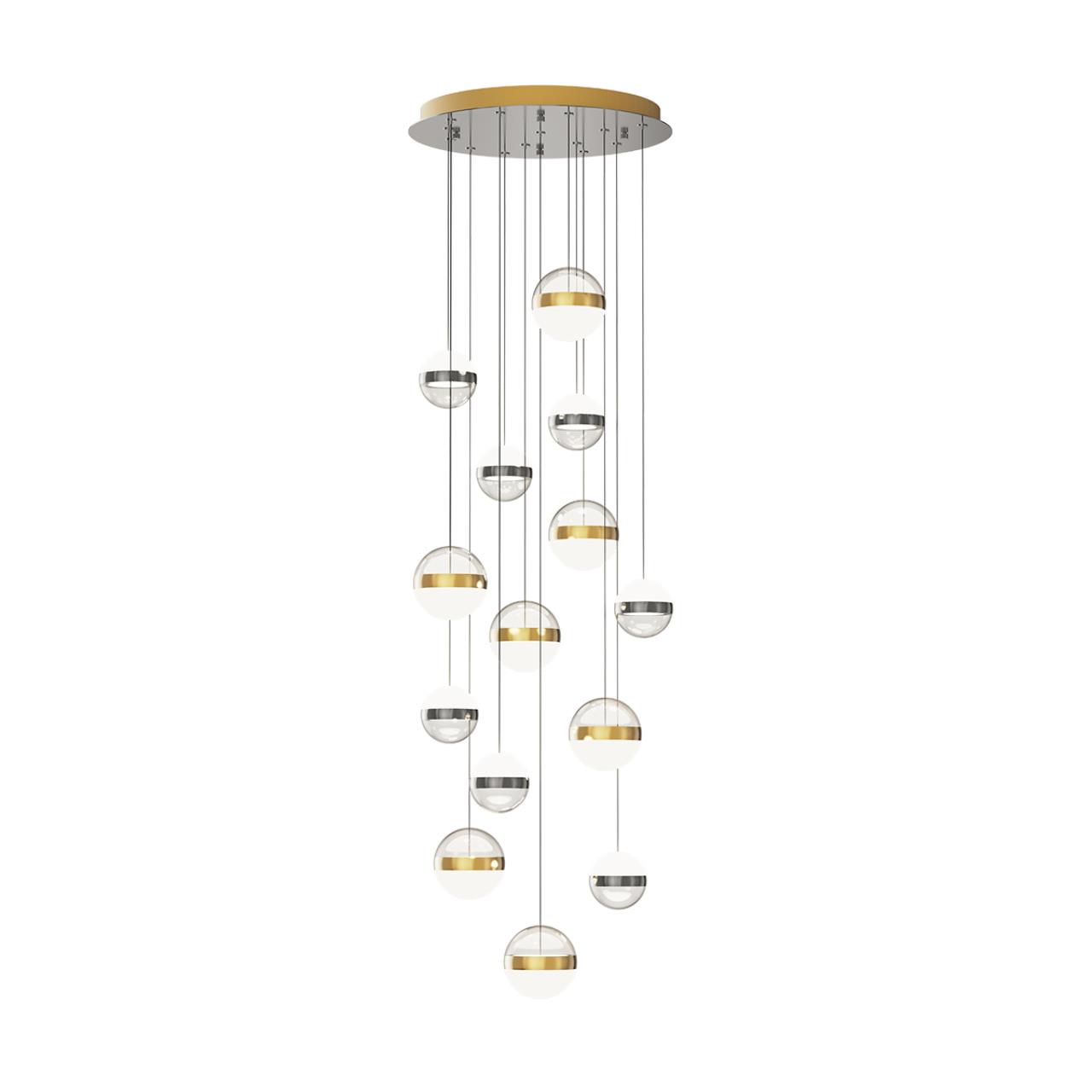 Люстра каскадная 53,5*53,5*250 см, 1 LED*132W, 4000 К, Odeon Light Roni, никель 5037/132L