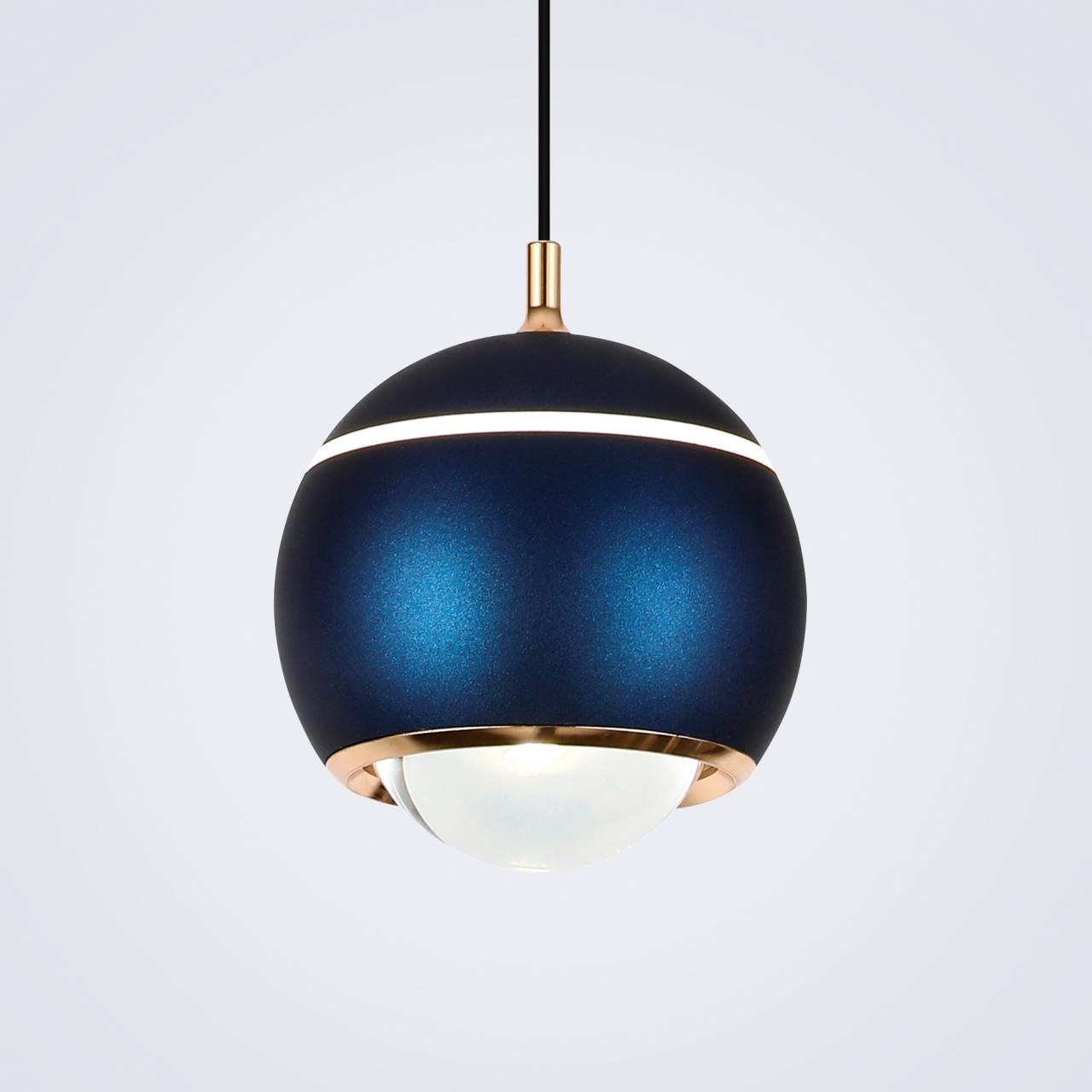 Подвесной светильник 12*10*200 см, LED 10W, 4200K, Черный LED4U L8753-1 BL